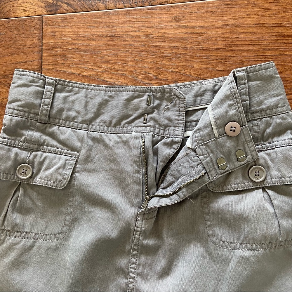 Y2K Gray Cargo Mini Skirt Low Rise Utility Indie Sleaze - Picture 2 of 11